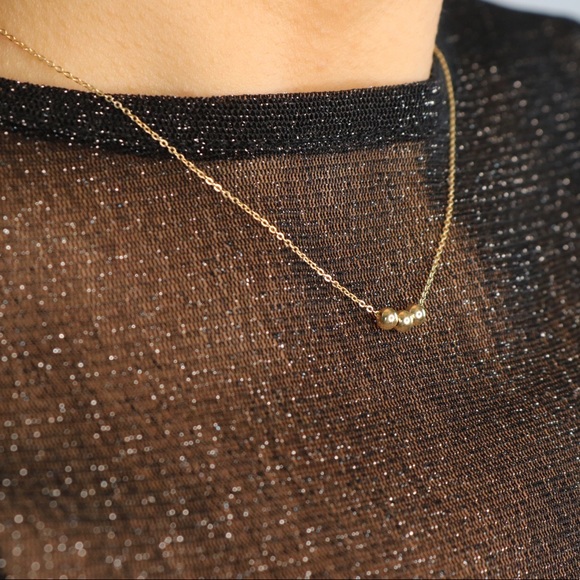 Friendship Beads Necklace 14K gold Filled - Picture 2 of 2